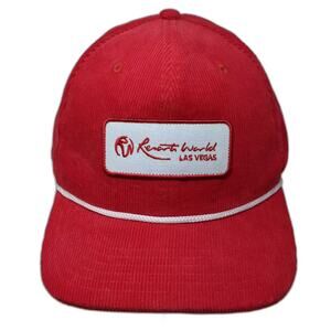 Sportiqe Resorts World Las Vegas Corduroy Rope Baseball Cap Red White OSFA Snap